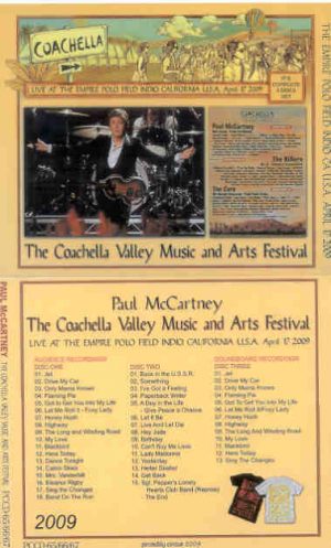 Paul McCartney - The Cohachella Valley Music & Arts Festival ( 3 cd set ) ( Piccadilly Circus ) ( April 17th , 2009 )