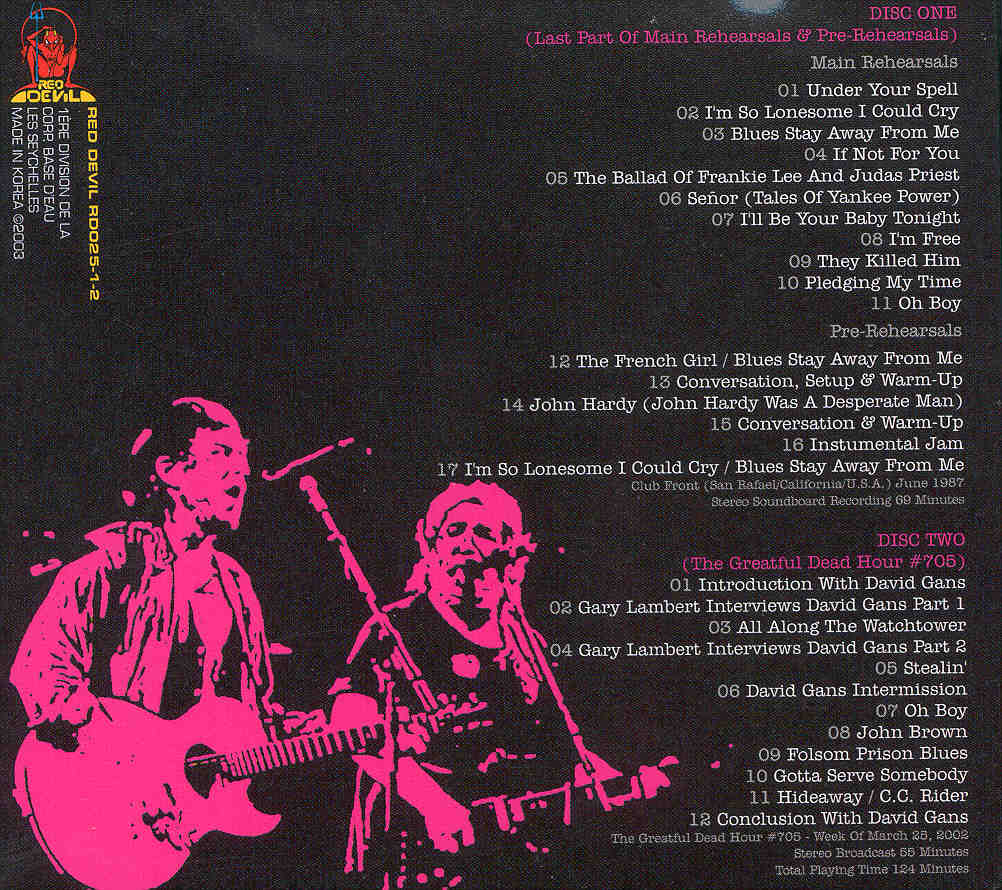 Bob Dylan - The Complete Rehearsals Vol. 2 ( 2 CD set )( Dylan & Grateful Dead ) ( California , USA , 1987 )