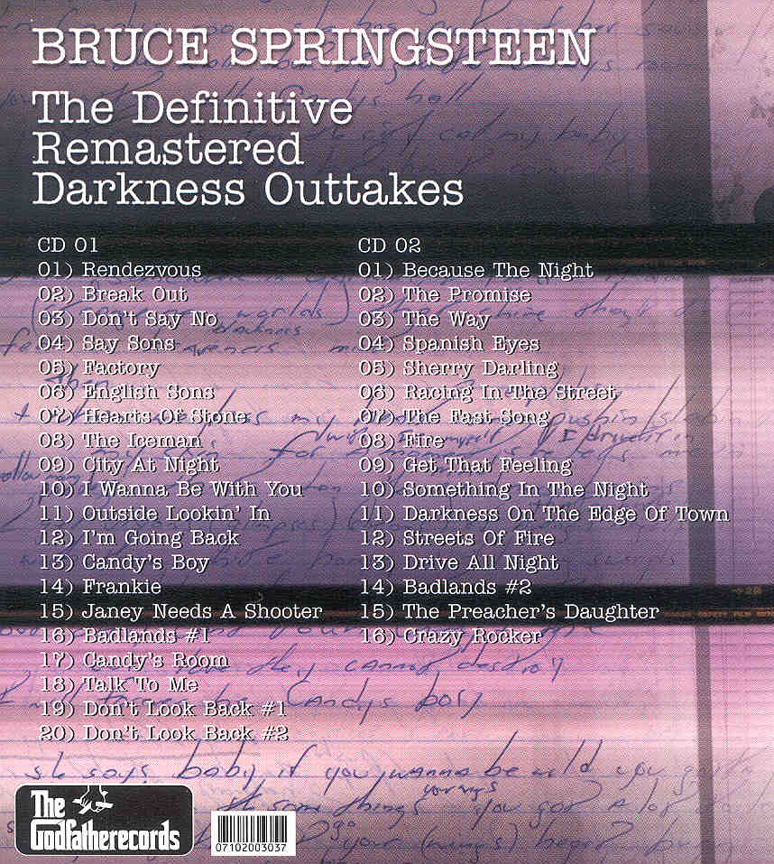 Bruce Springsteen - The Definitive Remastered Darkness Outtakes ( 2 CD set )