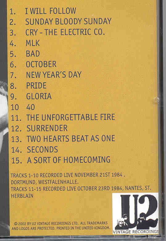 U2 - The Fire Is Rising ( Dortmund , Westfalenhalle , November 21st , 1984 + Bonus in Nantes October 23rd , 1984 )