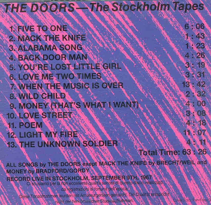 The Doors - The Stockholm Tapes ( Sweden , September 9th , 1967 )