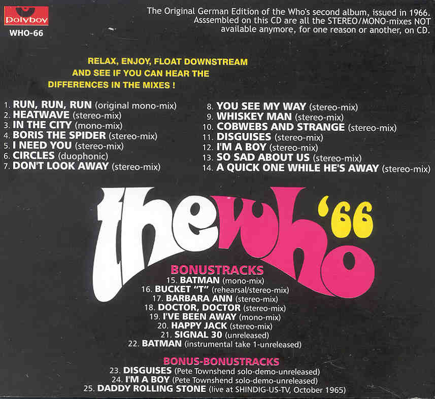 The Who - The Who '66 ( Original Mixes From the 1966 Album PLUS 11 Unreleased Bonustracks )
