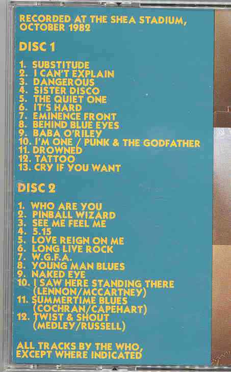 The Who - Shea Stadium 1982 ( Silver Rarities ) ( 2 CD!!!!! SET ) ( Shea Stadium , New York , USA , October 1982 )