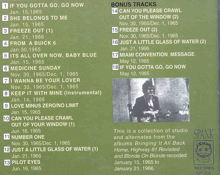 Bob Dylan - Thin Wild Mercury Music ( Spank ) ( Studio Outtakes and Alternates From January 15th to January 21st , 1965 )