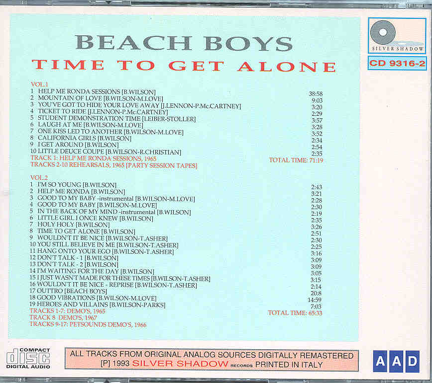 The Beach Boys - Time To Get Alone ( 2 CD SET )