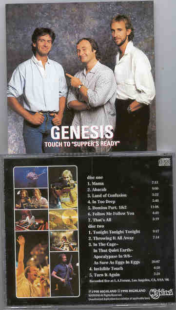 P. Gabriel / GENESIS / P. Collins - Touch To "Supper's Ready " ( Highland ) ( 2 CD SET ) ( L.A. , CA , USA , 1986 )