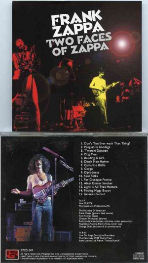 Frank Zappa - Two Faces Of Zappa ( The Spectrum , Philadelphia  , USA , Nov 17th , 1974 & Live on stage 1988 World Tour )