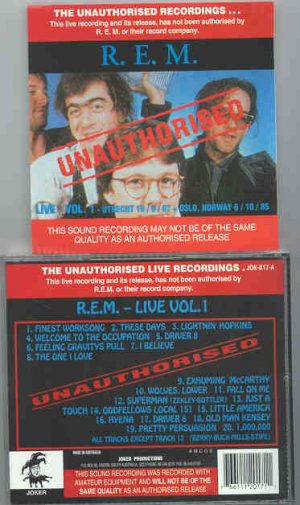 R.E.M. - Unauthorized Live Vol. 1 ( Joker )