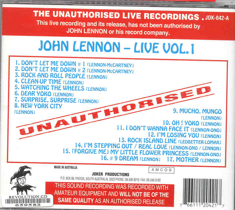John Lennon - Unauthorized Vol. 1