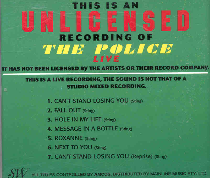 Sting / The Police - Unlicensed Live ( The Police )