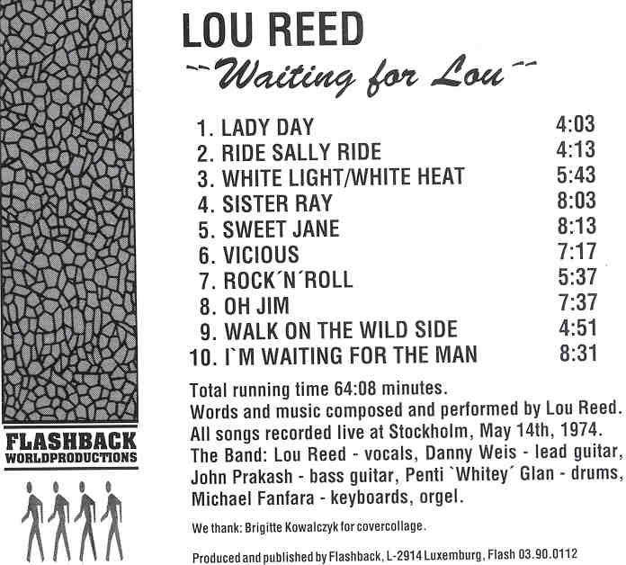 Lou Reed / Velvet Underground - Waiting For Lou ( Flashback ) ( Stockholm , May 14th , 1974 )