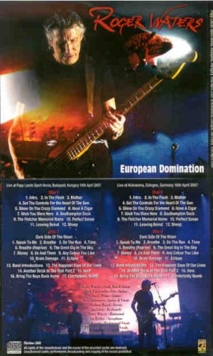 Roger Waters - European Domination ( 4 cd set ) ( Budapest Hungary April 14th 2007  &  Cologne Germany April 16th  2007 )