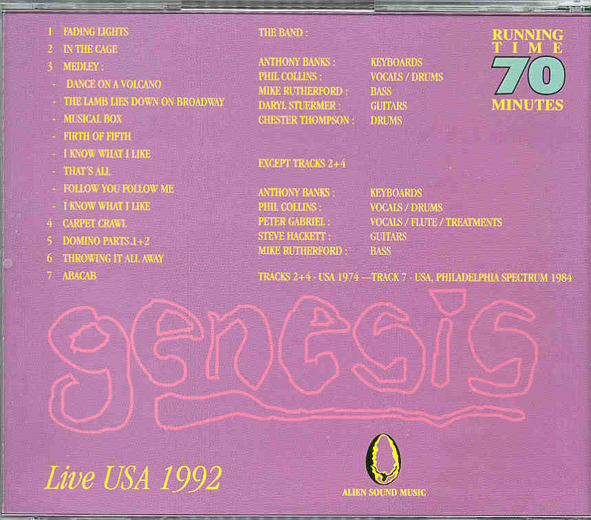 P. Gabriel / GENESIS / P. Collins - We ( Live in USA ) 1974 - 1984 - 1992