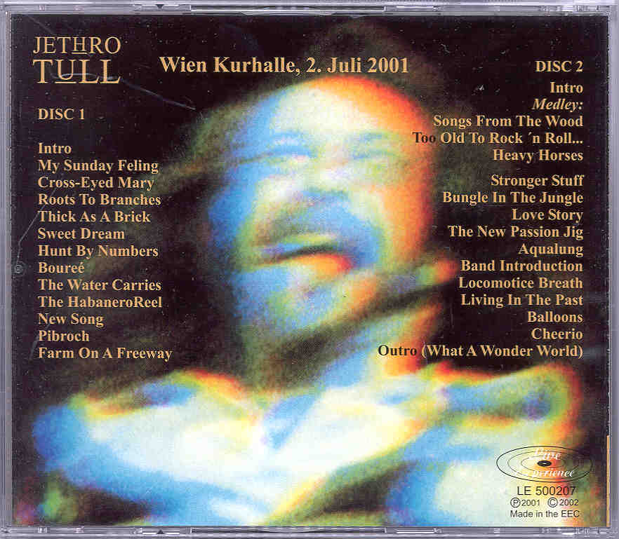Jethro Tull - Wien , Kurhalle ( 2 CD set ) ( July 2nd , 2001 )