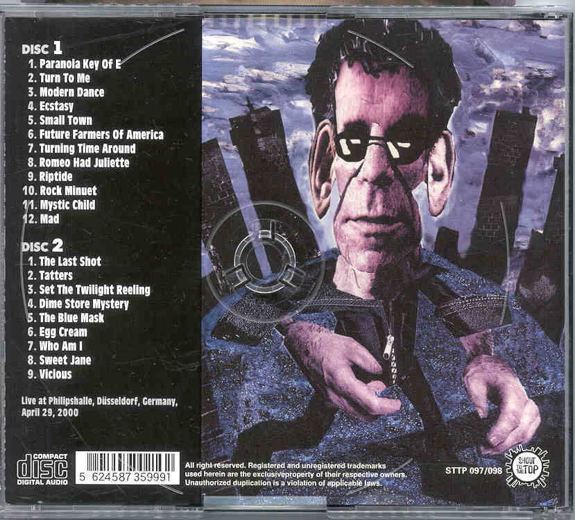 Lou Reed / Velvet Underground - Wild Goin' Wild  ( Philipshalle , Dusseldorf , Germany , April 20th , 2000 ) ( 2 CD SET ) ( STTP )