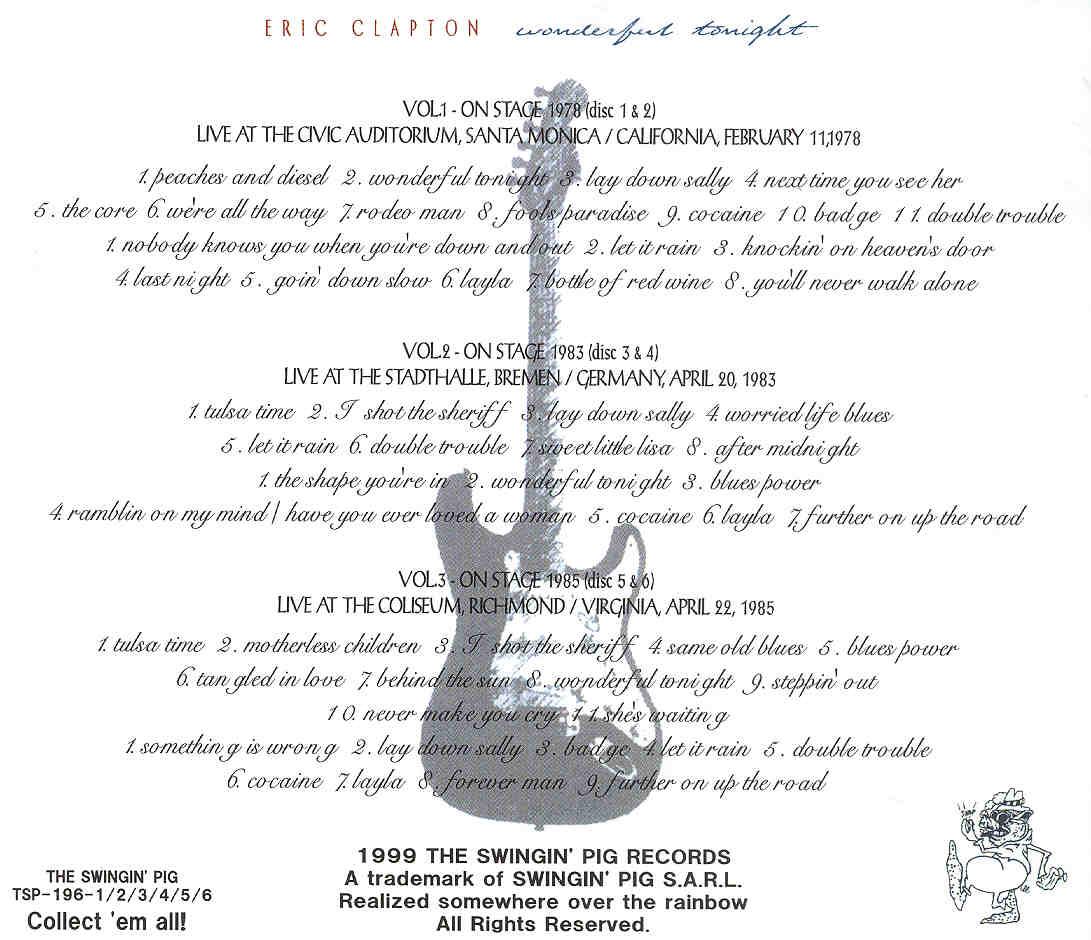 Eric Clapton - Wonderful Tonight On Stage ( 6 CD SET ) ( Swingin' Pig )