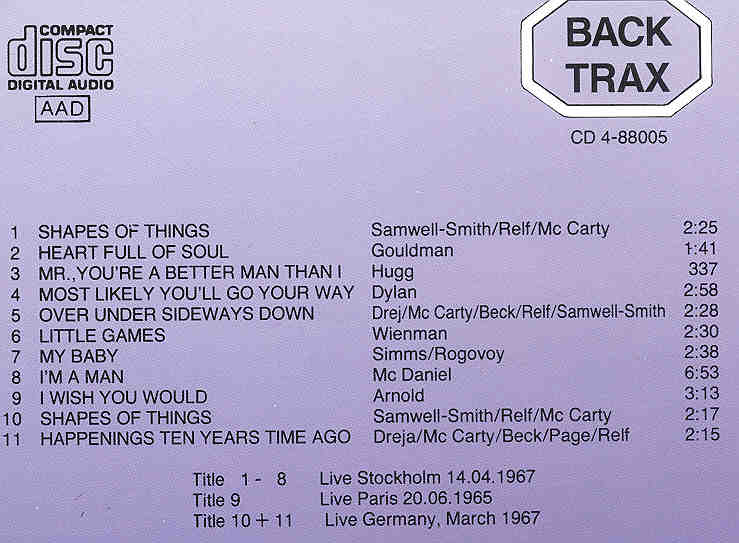 Eric Clapton - Happenings ( Backtracks ) ( The Yardbirds in Stockholm , Paris & Germany )