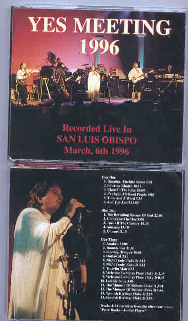 Yes - Yes Meeting 1996  ( 3 CD SET )( San Luis Obispo , March 6th , 1996 + Peter Banks Unreleased Tracks )