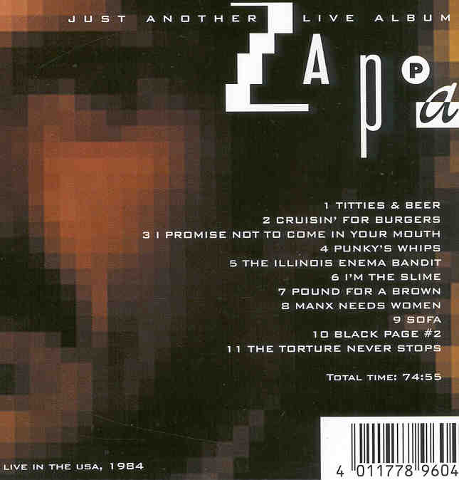 Frank Zappa - Just Another LIVE Album ( Recorded Live in the USA , 1984 )