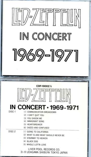 Led Zeppelin - In Concert 1969 - 1971 ( 2 CD SET ) ( Various venues soundboard live cuts from 1969 thru 1971 )
