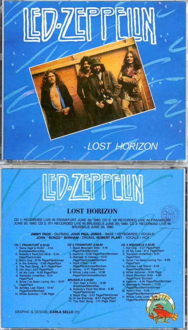 Led Zeppelin - Lost Horizon ( 3 CD SET ) ( Lobster ) ( Frankfurt , Germany June 30th 1980 & Brussels , Belgium , June 20th 1980 )