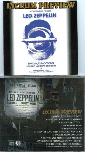 Led Zeppelin - Lyceum Preview ( Lyceum Ballroom , London , UK , Sunday October 12th , 1969 )