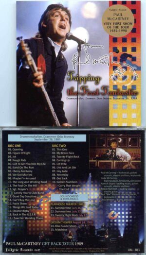 Paul Mccartney - Tripping The First Fantastic ( 2 cd set ) ( Drammenshallen , Drammen Oslo , Norway Sept 26th , 1989 ) ( Valkyrie )