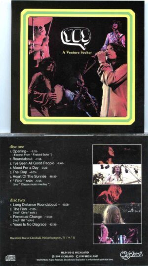 Yes- A Venture Seeker  ( Highland ) ( 2 CD SET ) ( Civic Hall Wolverhampton , West Midlands England , Sep 11th , 1971 )