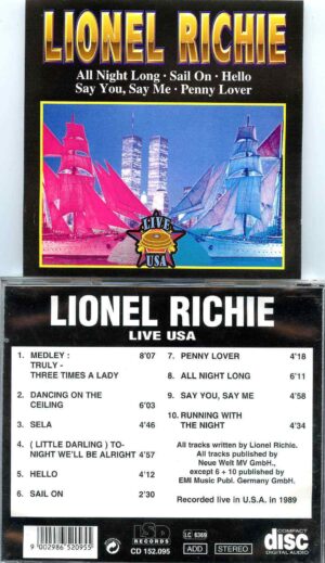 Lionel Richie- Live USA ( LSD Records ) ( Recorded Live in the USA 1989 )