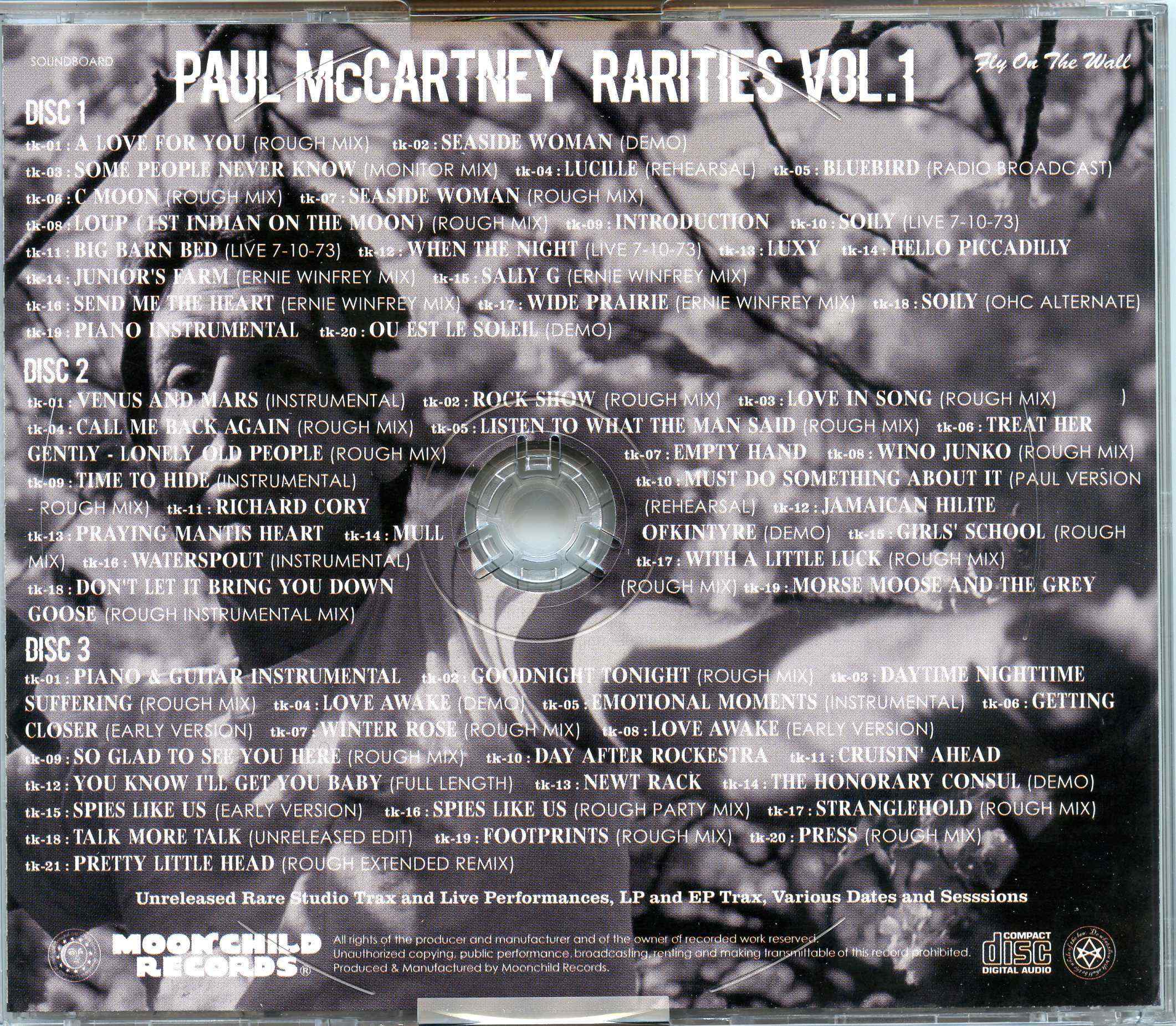 Paul McCartney- Rarities Vol 1 ( 3 CD SET ) ( MOONCHILD ) ( Unreleased ...