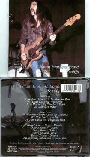 Allman Brothers- Testify ( 2 CD SET ) ( Fillmore West , San Francisco , CA , USA , January 31st , 1971 )