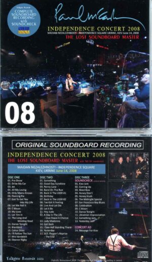Independence Concert Lost Soundboard Master ( 3 CD  SET )( Valkyrie )( Kiev , Ukraine , June 14th , 2008 )