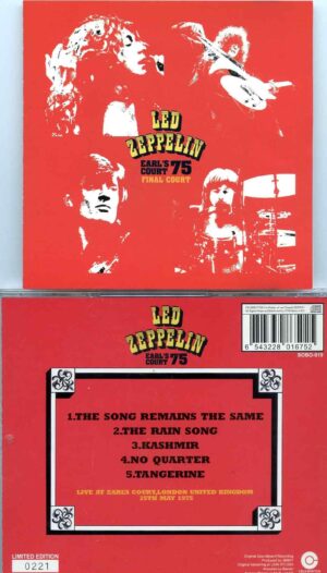 Led Zeppelin - Earls Court 1975 Final Court ( 1 cd set ) ( Earl's Court , London UK , May 25th , 1975 )