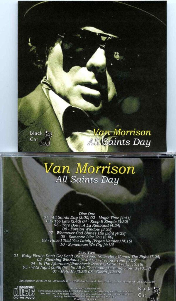 Van Morrison - All Saints Day ( 2 CD SET ) ( Culloden Estate, Cultra, Northern Ireland, September 18th, 2016 )