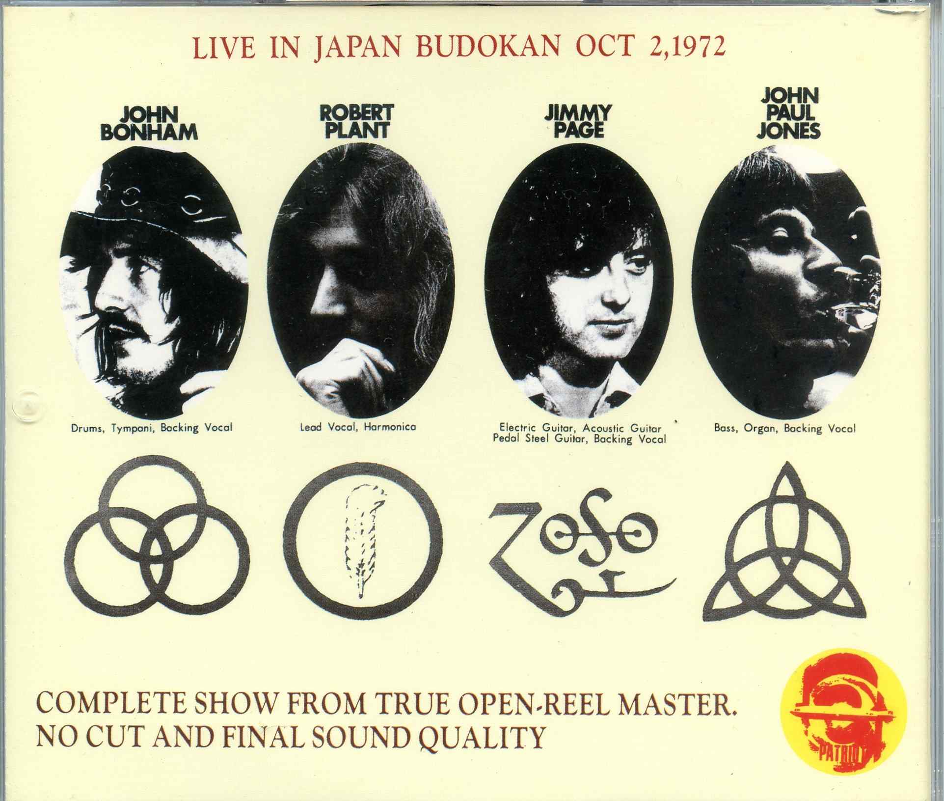 Zeppelin - Budokan ( 2 CD SET ) ( Live at Budokan Hall, Japan, October 2nd, 1972 )