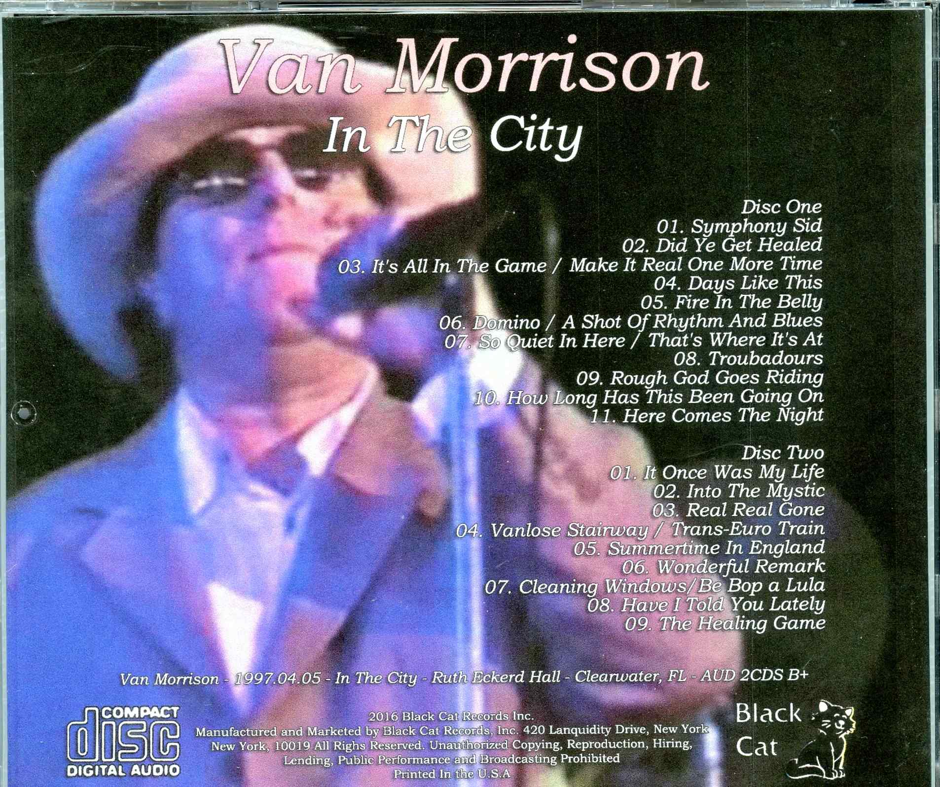 Van Morrison - In The City ( 2 CD SET ) ( Ruth Eckerd Hall, Clearwater, Florida, USA, April 5th, 1997 )