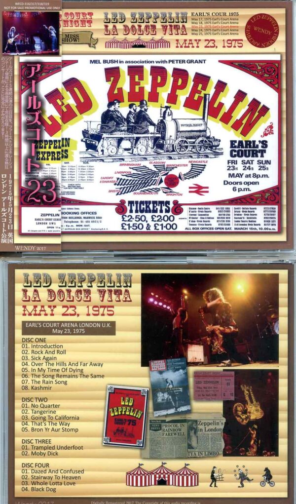 Zeppelin - La Dolce Vita ( 4 CD SET ) ( Wendy ) ( Earls Court Arena, London, UK, May 23rd, 1975 )