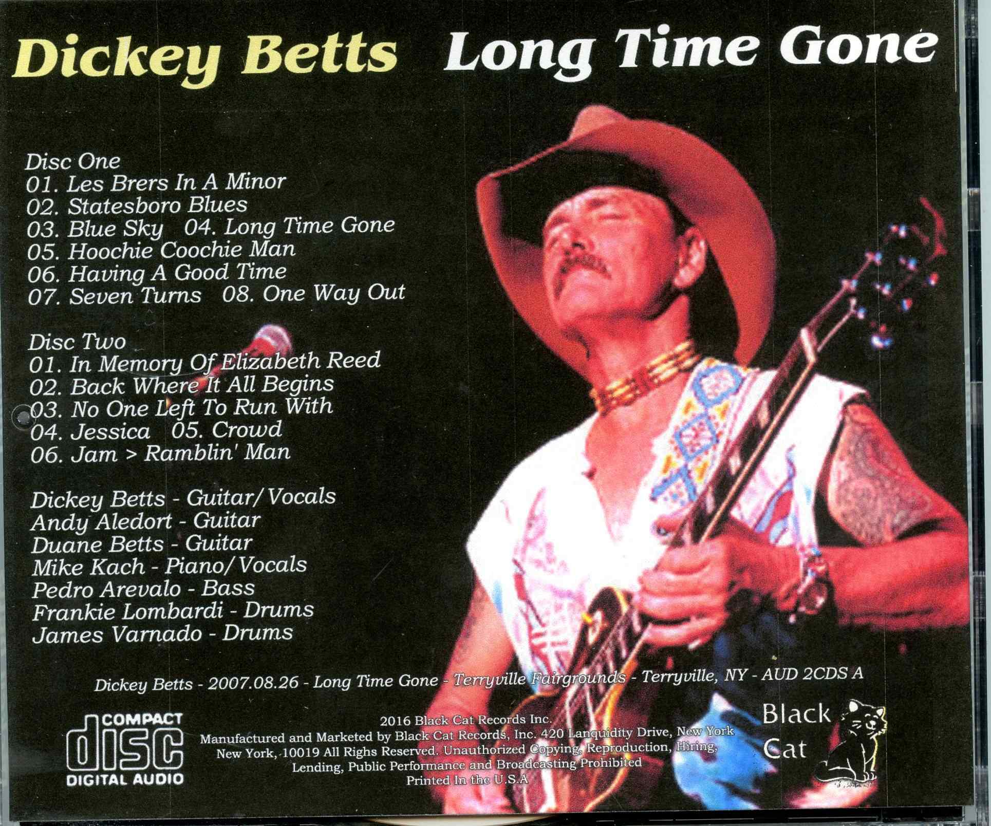 Allman Brothers - Long Time Gone ( 2 CD SET ) ( Dickey Betts at Terryville Fairgrounds, Terryville, New York, USA, August 26th, 2007 )