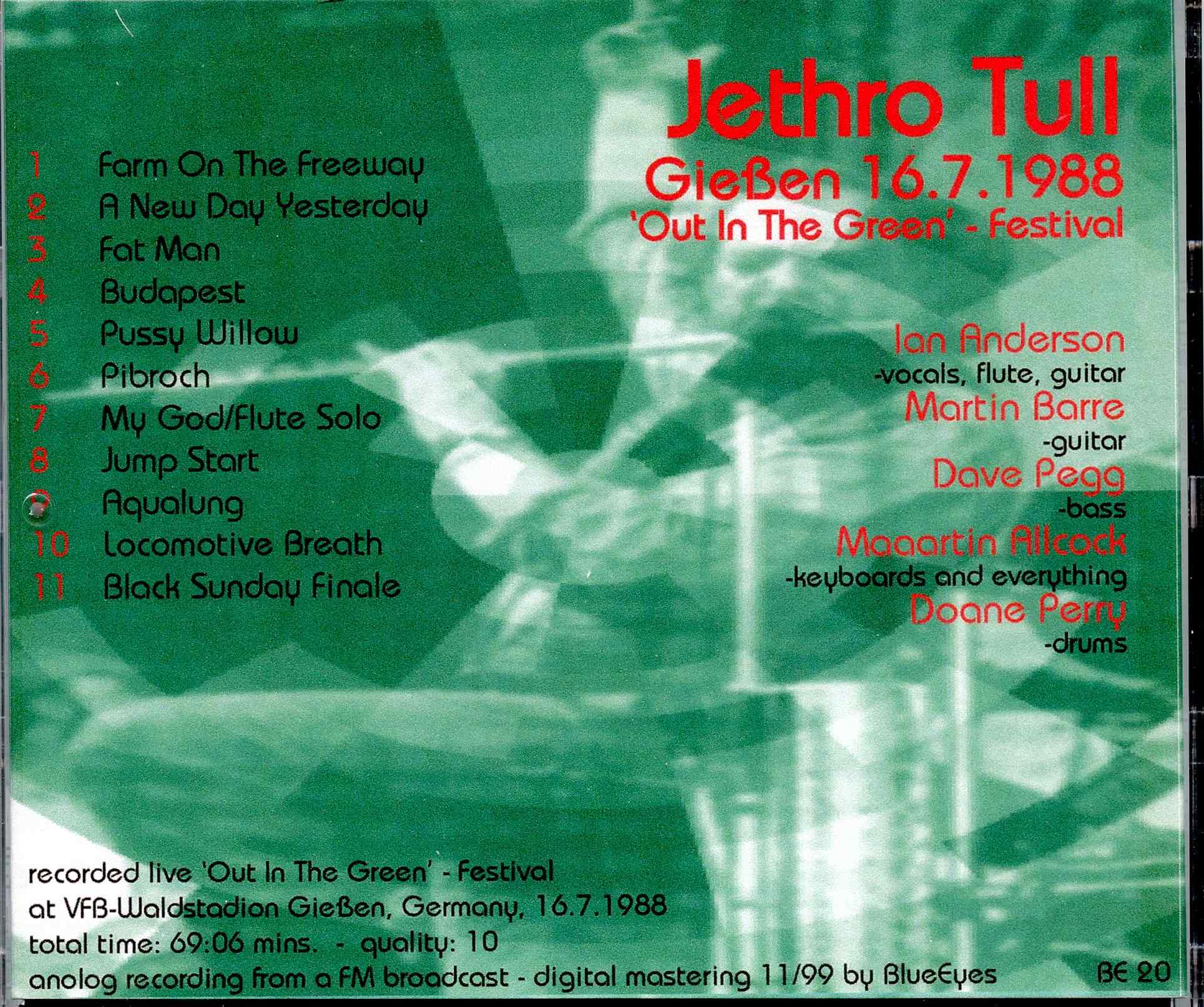 Jethro Tull - Out in the Green 1993 ( Out in the Green Festival, GieBen, Germany, July 16th, 1998 )