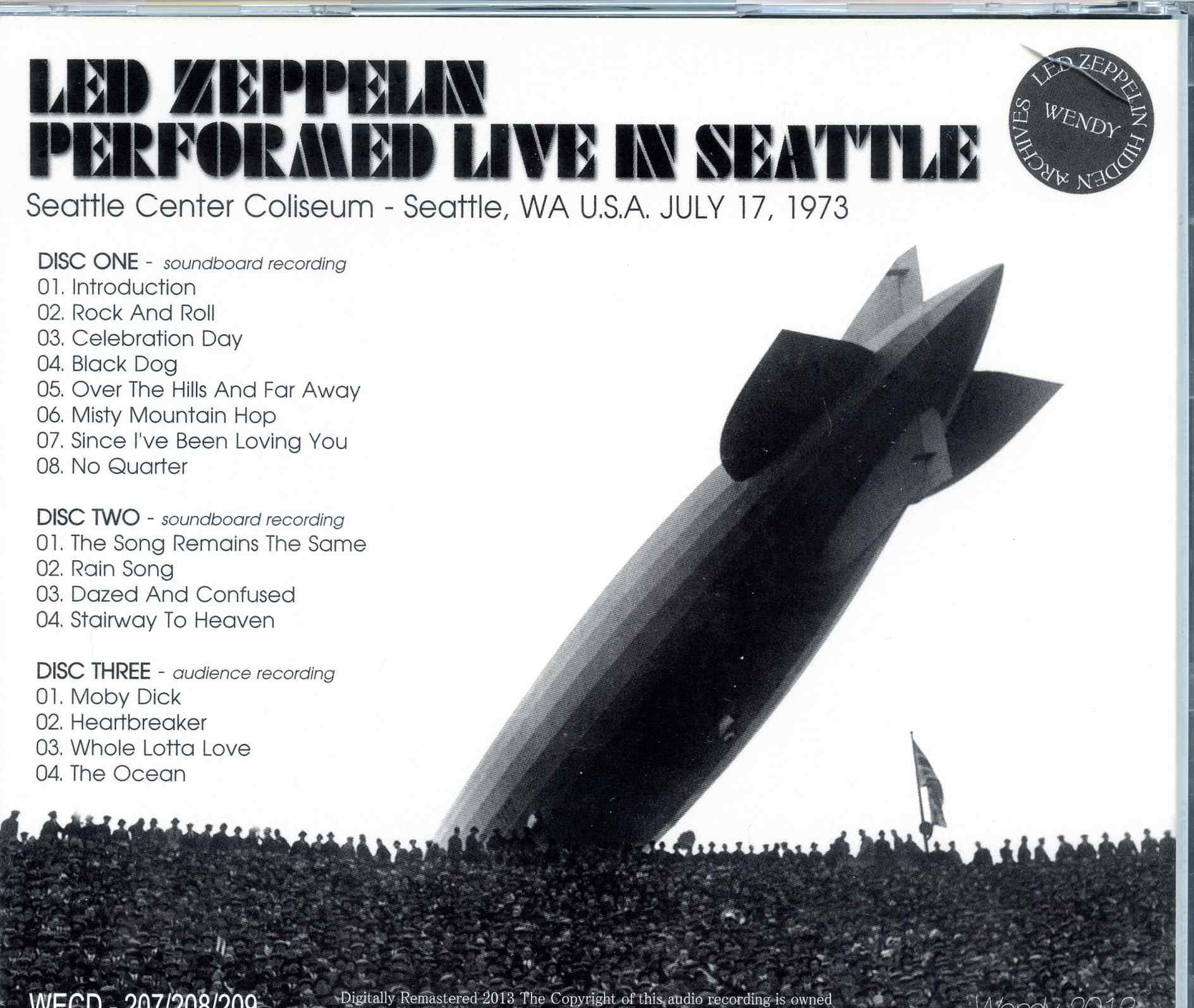 Zeppelin - V 1/2 ( 3 cd set ) ( Wendy ) ( Center Coliseum, Seattle, Washington USA July 17th, 1973 )