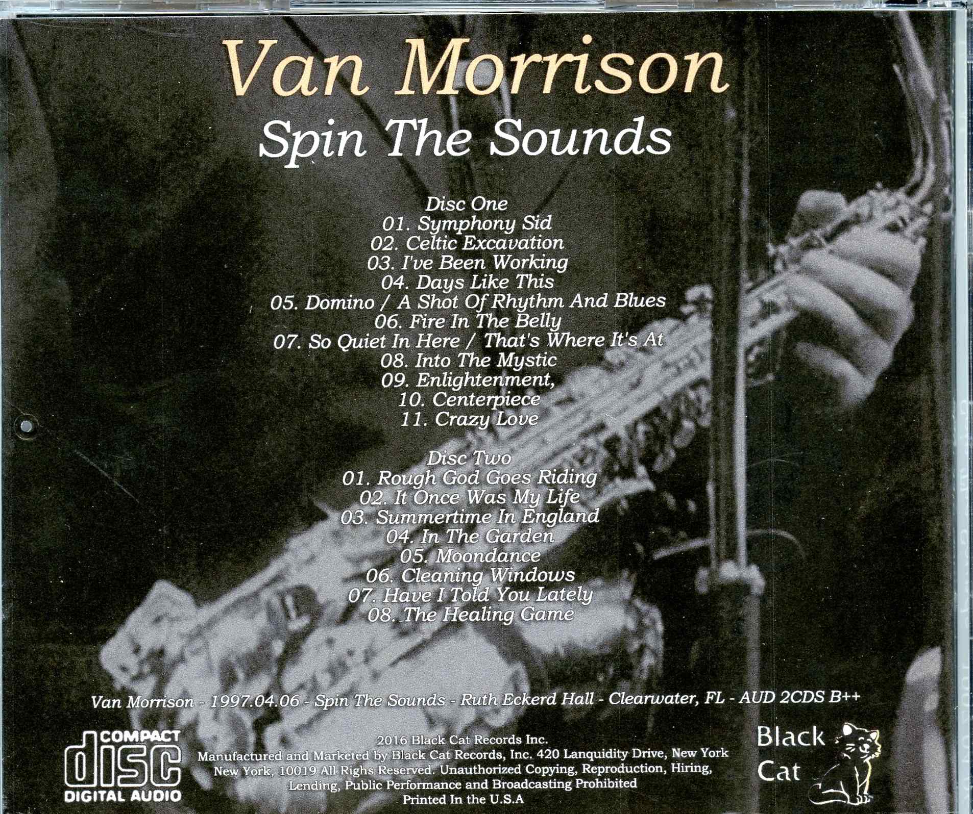 Van Morrison - Spin the Sounds ( 2 CD SET ) ( Ruth Eckerd Hall, Clearwater, Florida, USA, April 6th, 1997 )