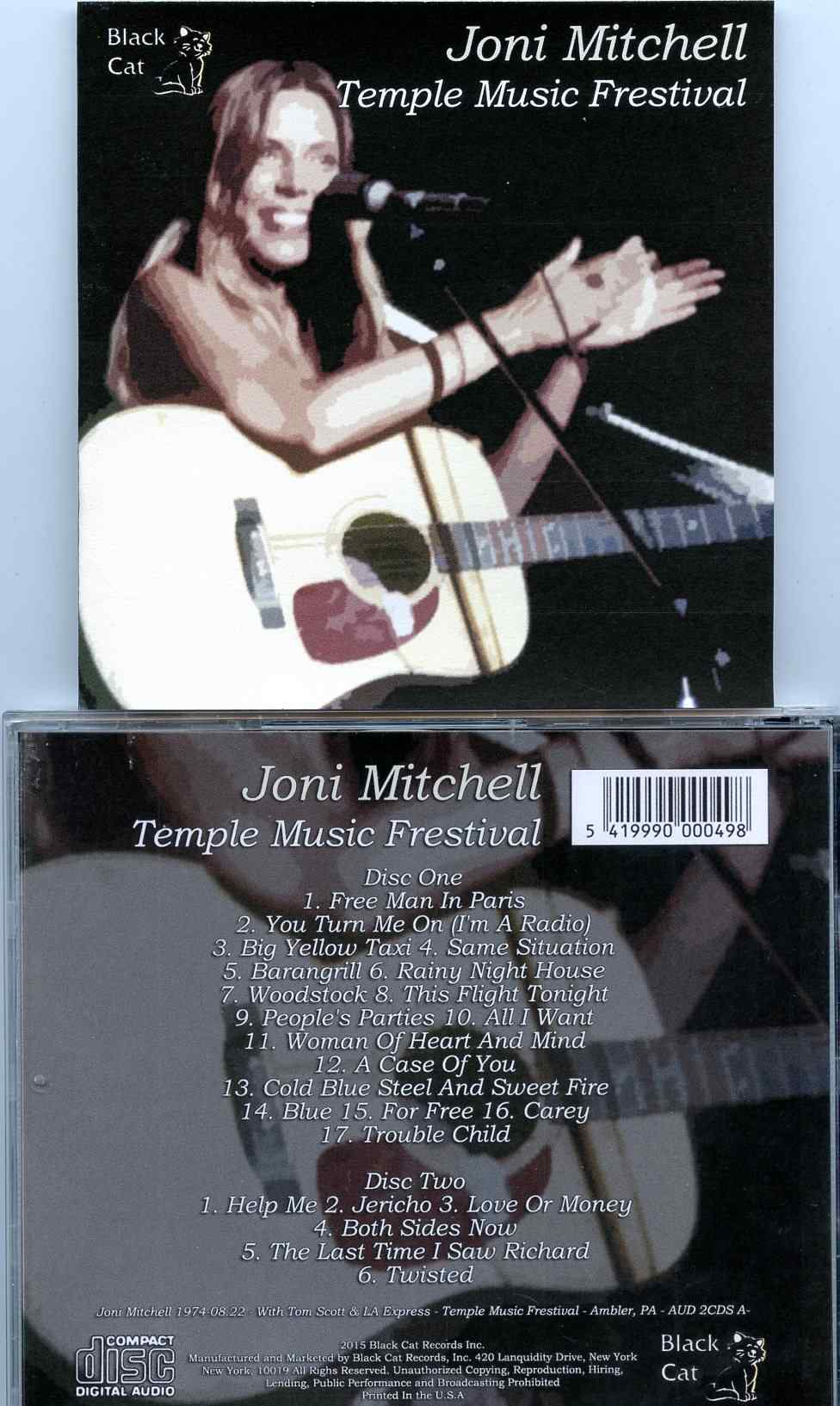 Joni Mitchell - Temple Music Festival ( 2 CD SET ) ( Ambler, Pennsylvania, USA, August 22nd, 1974 )