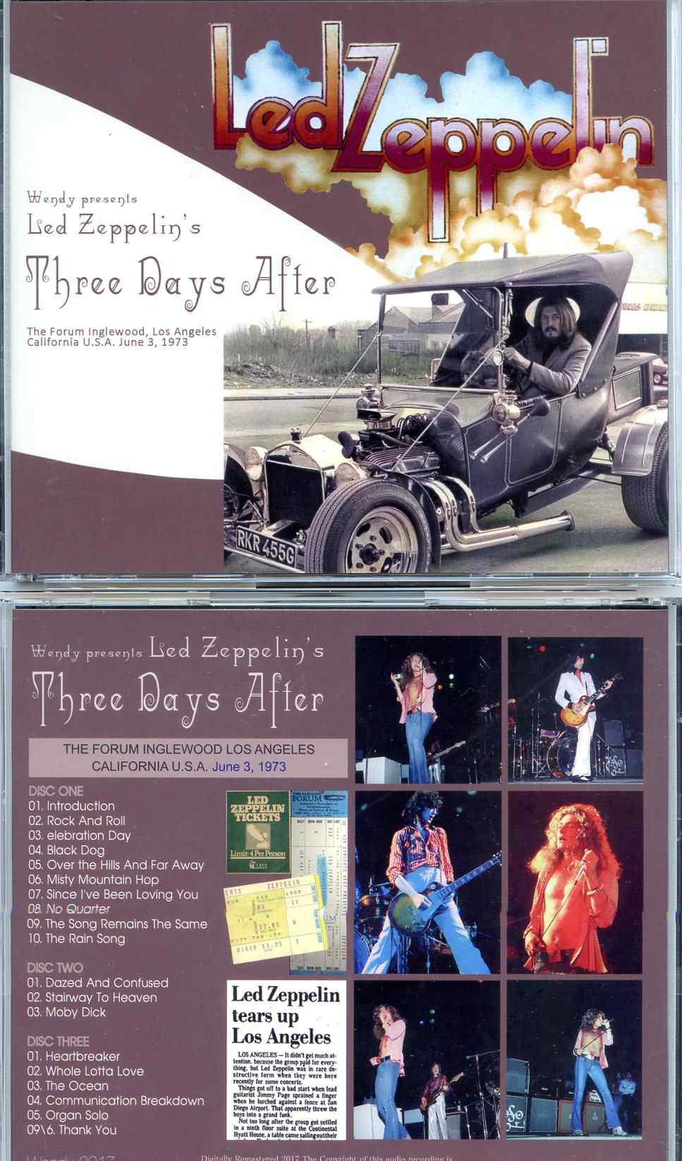 Zeppelin - Three Days After ( 3 CD SET ) ( Wendy ) ( The Forum Inglewood, Los Angeles, California, USA, June 3rd, 1973 )