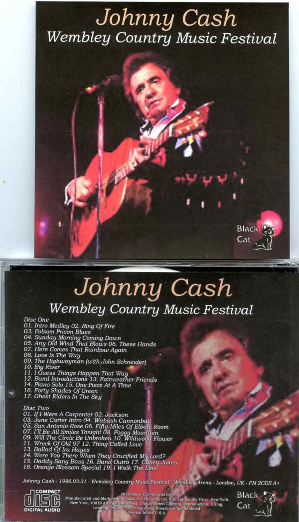 Johnny Cash - Wembley Country Music Festival ( 2 CD SET ) ( Wembley Arena, London, March 31st, 1986 )