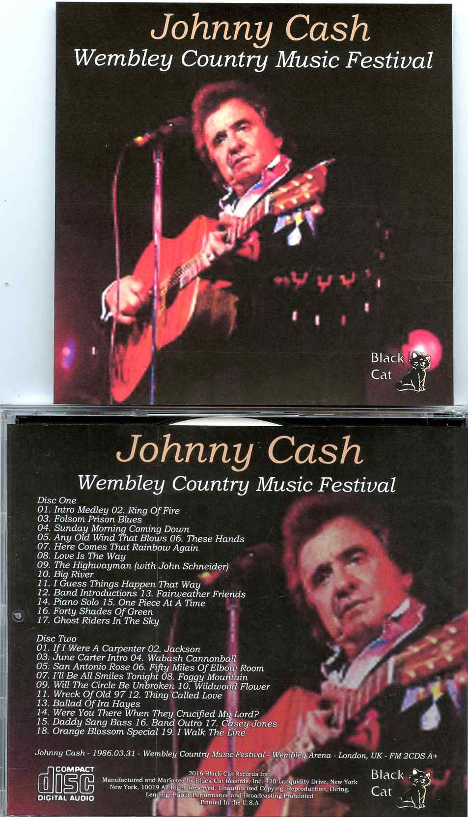 Johnny Cash - Wembley Country Music Festival ( 2 CD SET ) ( Wembley Arena, London, March 31st, 1986 )