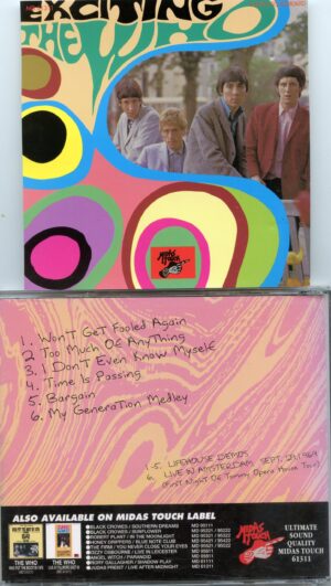 THE WHO - Exciting The Who ( 1 CD ) ( Midas Touch ) ( Lifehouse Demos plus Amsterdam First Night September 29th, 1969 )