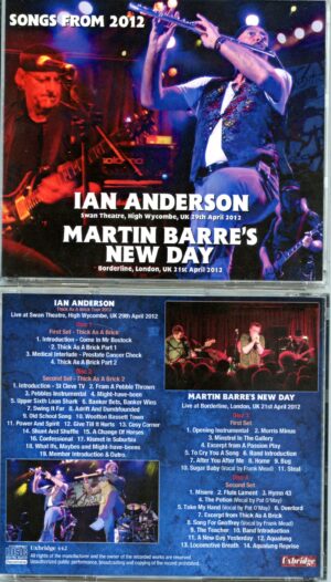JETHRO TULL - Songs From 2012 ( 4 CD SET ) ( Uxbridge ) ( Ian Anderson at Swan Theatre April 29th, 2012 plus Borderline London April 21st, 2012 )
