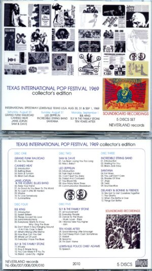 JANIS JOPLIN - Texas International Pop Festival 1969 Collector´s Edition  ( 5 CD SET ) ( NEVERLAND )