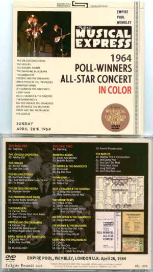THE BEATLES - Poll -Winners All Star Concert In Color 1964 ( 2 DVD ) ( Valkyrie ) ( Empire Pool Wembley, Sunday April 26th, 1964 )