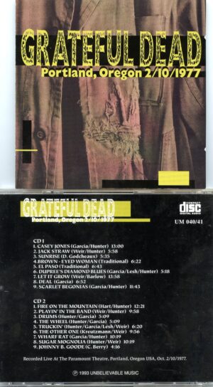 GRATEFUL DEAD - Portland Oregon ( 2 CD SET ) ( Live at The Paramount Theatre, Portland, Oregon, USA, October 2nd, 1972